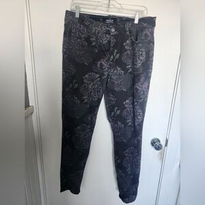 Jordache Black and Purple High-Rise Leggings